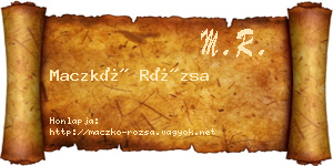 Maczkó Rózsa névjegykártya