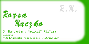 rozsa maczko business card